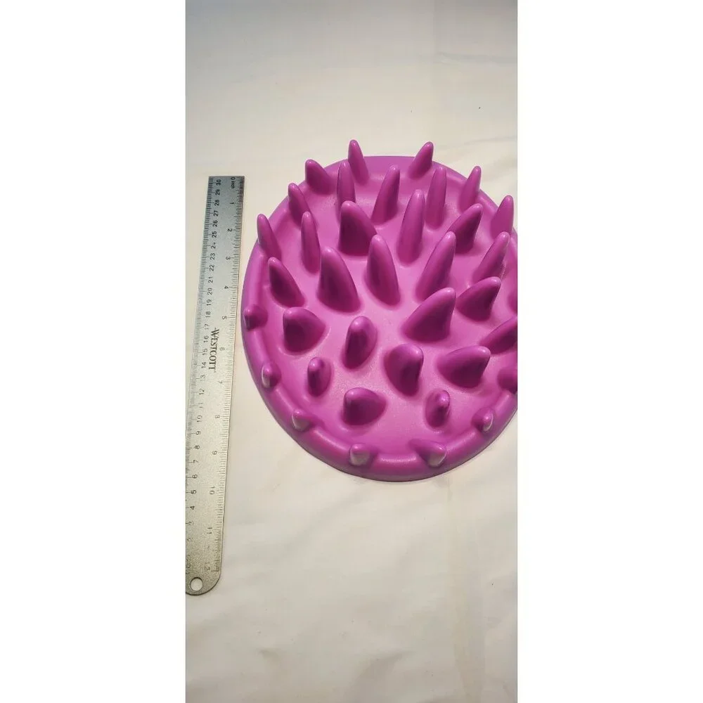 Catch Interactive Cat Dog Feeder Pet Slow Down Eating Bowl Pink